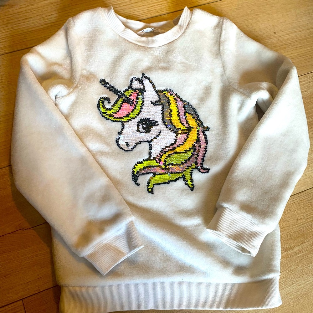 Girls Sequin Unicorn Sweater